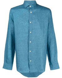 Chemise à manches longues en lin turquoise Frescobol Carioca