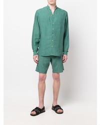 Chemise à manches longues en lin vert menthe Sease