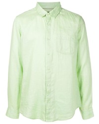 Chemise à manches longues en lin vert menthe OSKLEN