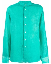 Chemise à manches longues en lin verte 120% Lino