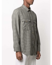 Chemise à manches longues en pied-de-poule grise Han Kjobenhavn