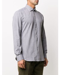 Chemise à manches longues en pied-de-poule grise Xacus