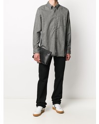 Chemise à manches longues en pied-de-poule grise Engineered Garments