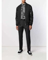 Chemise à manches longues en pied-de-poule noire et blanche Karl Lagerfeld