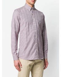 Chemise à manches longues en pied-de-poule violet clair Etro