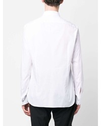 Chemise à manches longues en soie blanche Zegna