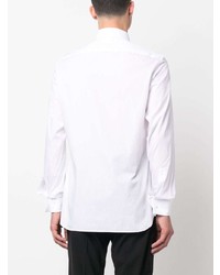 Chemise à manches longues en soie blanche Zegna