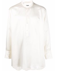 Chemise à manches longues en soie blanche Dolce & Gabbana