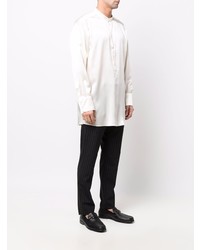 Chemise à manches longues en soie blanche Dolce & Gabbana