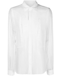 Chemise à manches longues en soie blanche Rick Owens