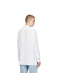 Chemise à manches longues en soie blanche Valentino