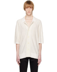 Chemise à manches longues en soie blanche Zegna