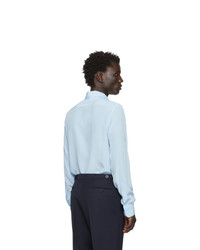 Chemise à manches longues en soie bleu clair Valentino