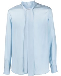 Chemise à manches longues en soie bleu clair Valentino Garavani