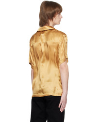 Chemise à manches longues en soie dorée RtA