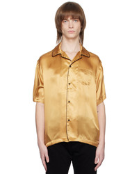 Chemise à manches longues en soie dorée RtA