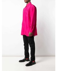 Chemise à manches longues en soie fuchsia Givenchy