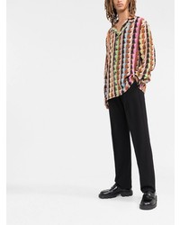 Chemise à manches longues en soie imprimée multicolore Valentino