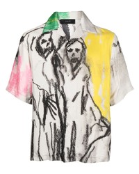 Chemise à manches longues en soie imprimée multicolore Amiri