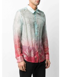 Chemise à manches longues en soie imprimée multicolore Garcons Infideles