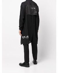 Chemise à manches longues en soie imprimée noire Yohji Yamamoto