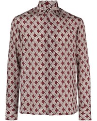 Chemise à manches longues en soie imprimée rose 73 London