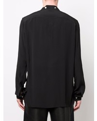 Chemise à manches longues en soie noire Rick Owens