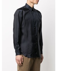 Chemise à manches longues en soie noire Comme Des Garcons SHIRT