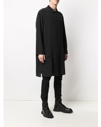 Chemise à manches longues en soie noire Yohji Yamamoto