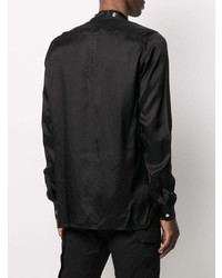 Chemise à manches longues en soie noire Rick Owens