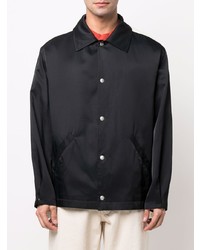 Chemise à manches longues en soie noire Jil Sander