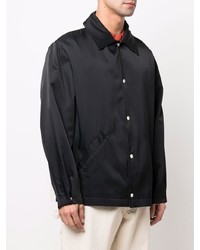 Chemise à manches longues en soie noire Jil Sander