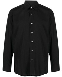 Chemise à manches longues en soie noire Tom Ford