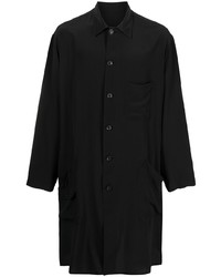 Chemise à manches longues en soie noire Yohji Yamamoto