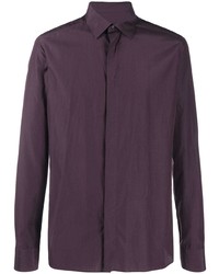 Chemise à manches longues en soie violette
