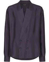 Chemise à manches longues en soie violette Dolce & Gabbana