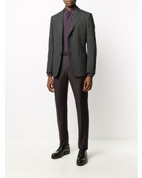 Chemise à manches longues en soie violette Ermenegildo Zegna