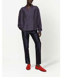 Chemise à manches longues en soie violette Dolce & Gabbana