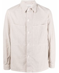 Chemise à manches longues en velours côtelé beige Lemaire