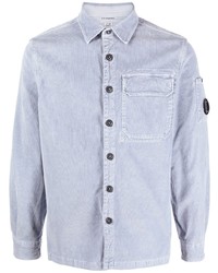 Chemise à manches longues en velours côtelé bleu clair C.P. Company