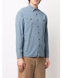 Chemise à manches longues en velours côtelé bleu clair Ralph Lauren RRL