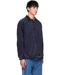 Chemise à manches longues en velours côtelé bleu marine Nudie Jeans