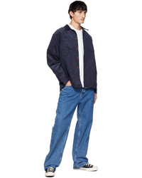 Chemise à manches longues en velours côtelé bleu marine Nudie Jeans