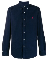 Chemise à manches longues en velours côtelé bleu marine Polo Ralph Lauren