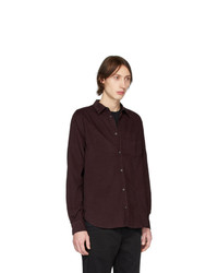 Chemise à manches longues en velours côtelé bordeaux Norse Projects