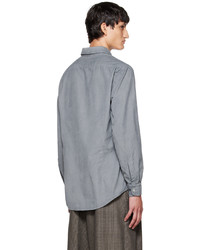 Chemise à manches longues en velours côtelé grise Massimo Alba