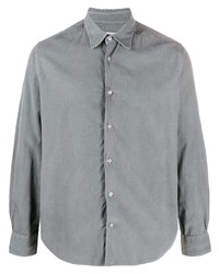 Chemise à manches longues en velours côtelé grise Officine Generale