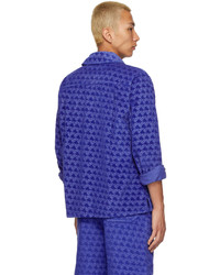 Chemise à manches longues en velours côtelé imprimée bleue ERL