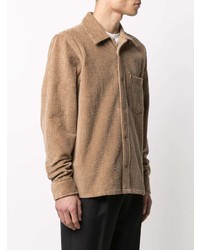 Chemise à manches longues en velours côtelé marron clair Acne Studios