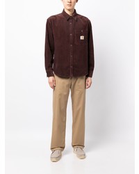 Chemise à manches longues en velours côtelé marron foncé Carhartt WIP